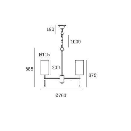 Lampa Hampton wisząca biała do jadalni nad stół  DENVER P06970BR-WH – Cosmo Light